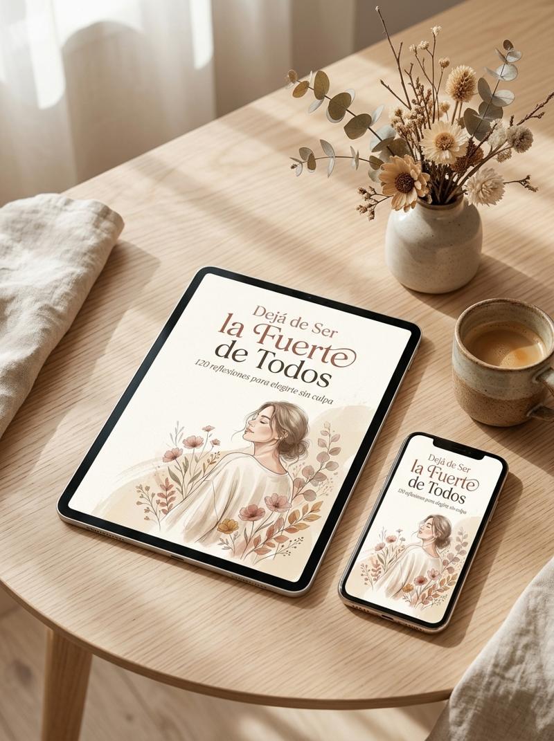 El libro abierto en una tablet y un celular