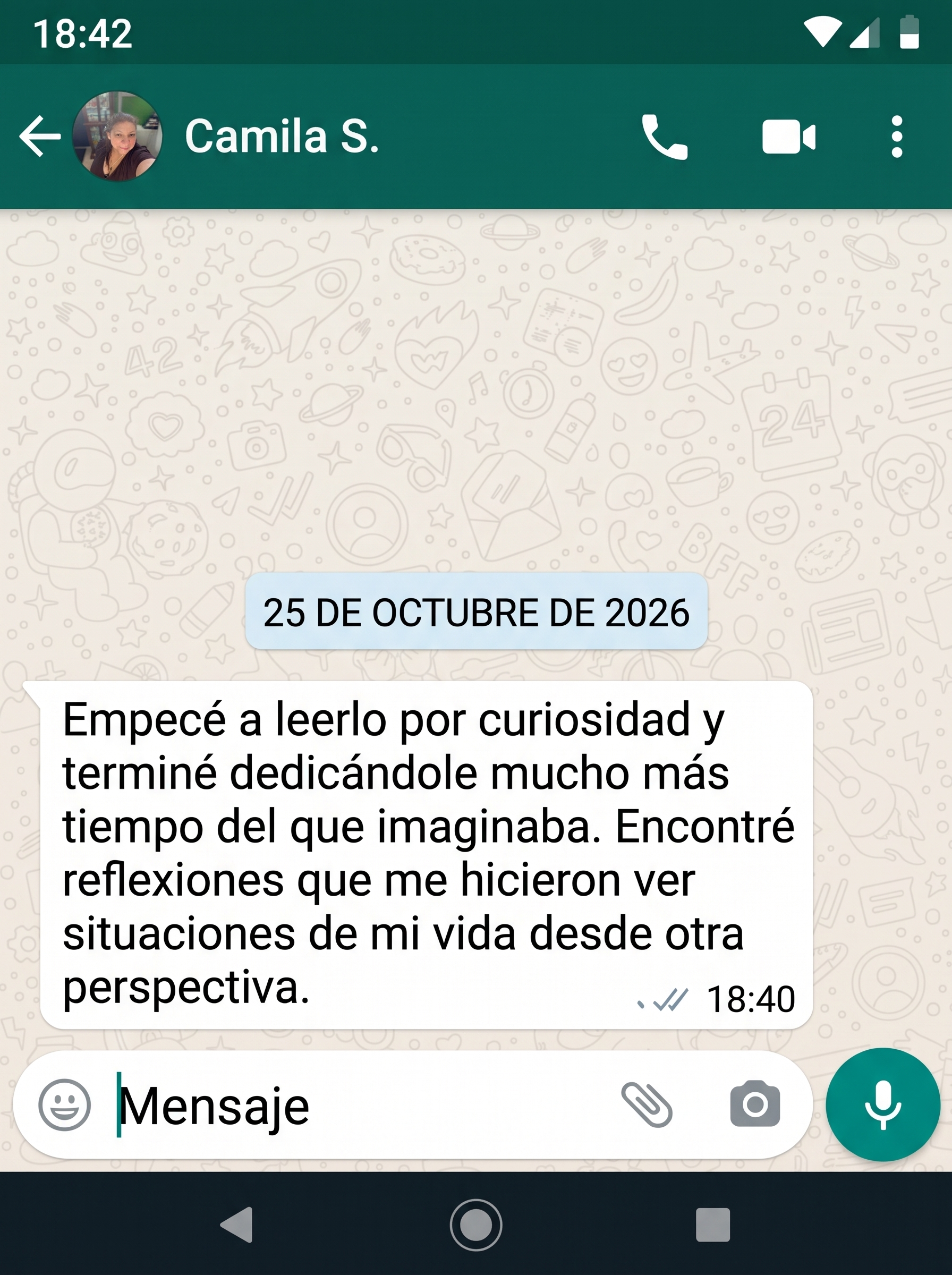 Mensaje de una lectora
