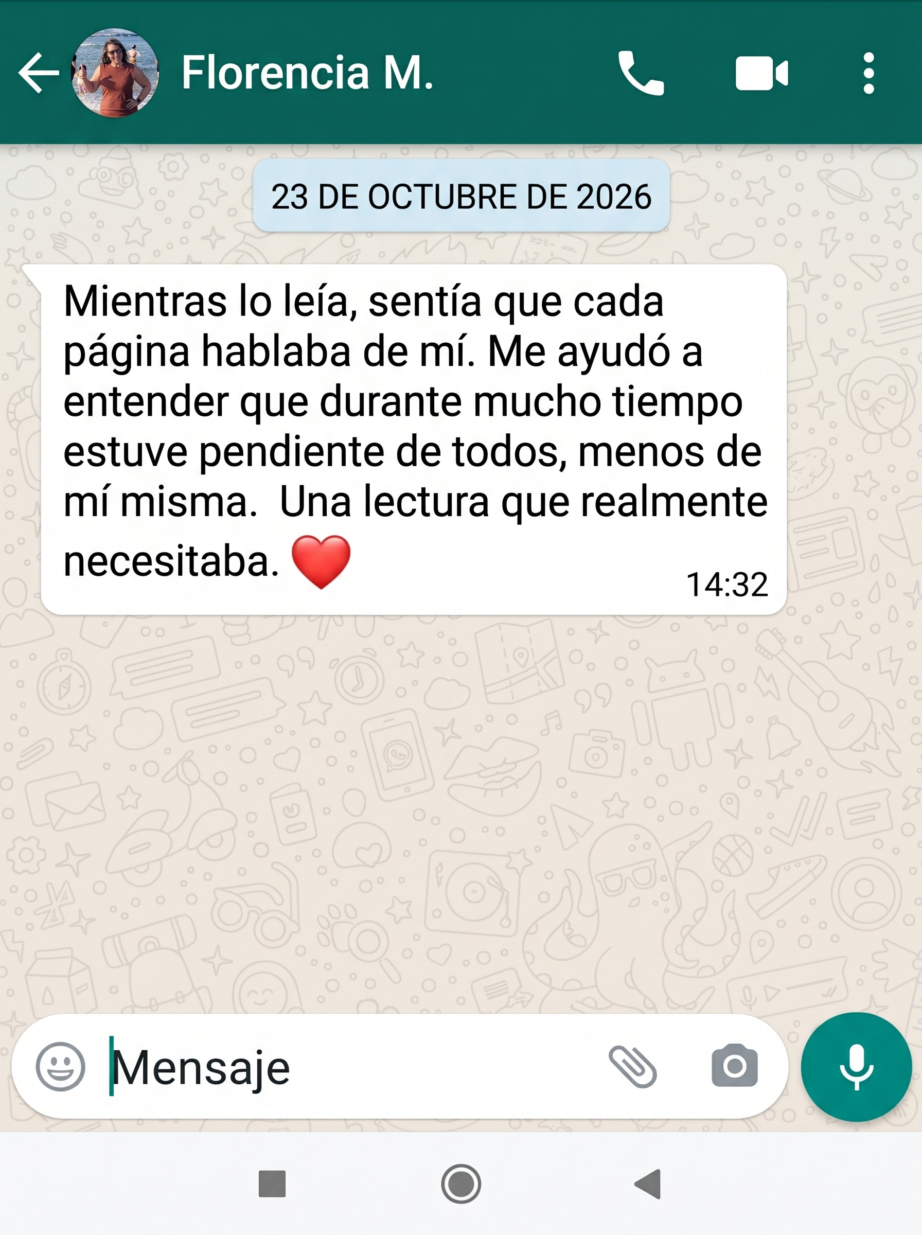 Mensaje de una lectora
