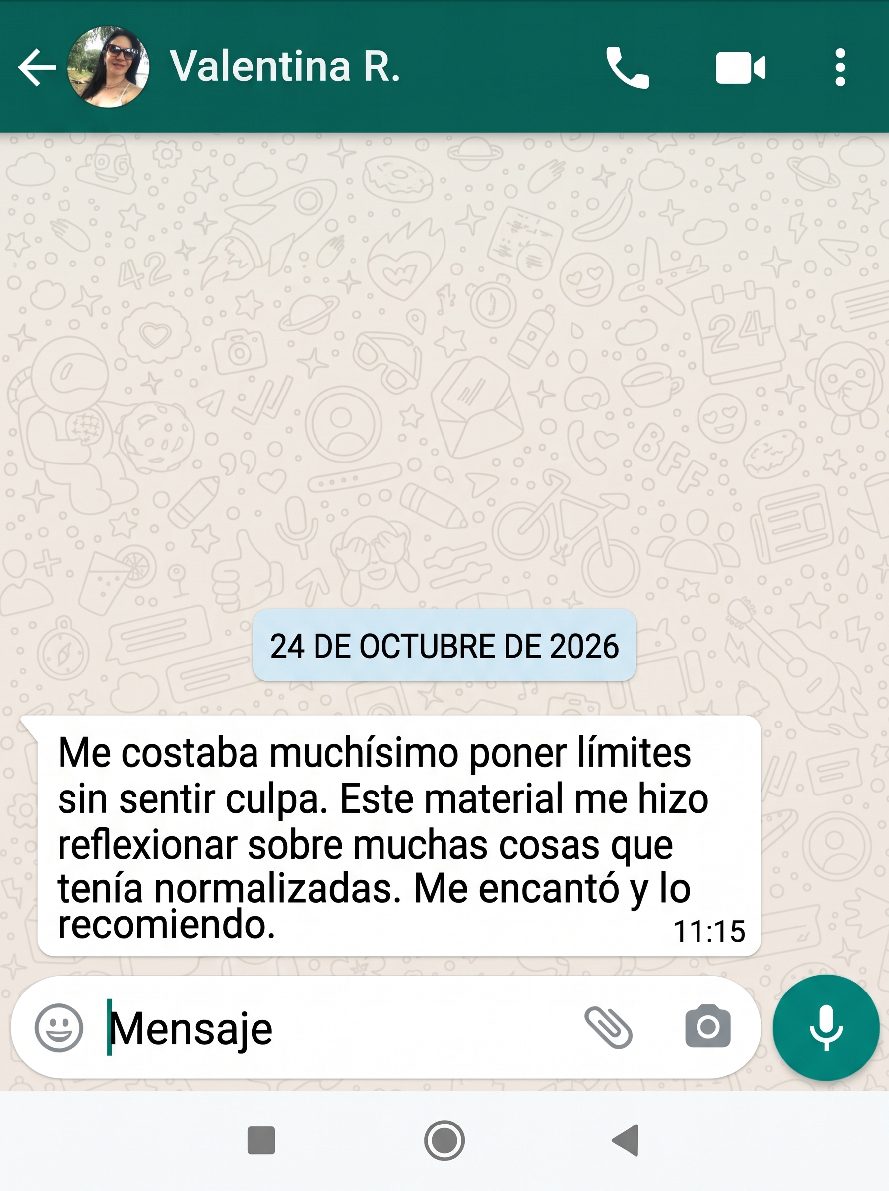 Mensaje de una lectora